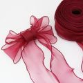 (25 yards/5 yards )55mm Wave Silk Organza ribbon Bow material for hair ornament gift wrapping decoration lace ribbons. 