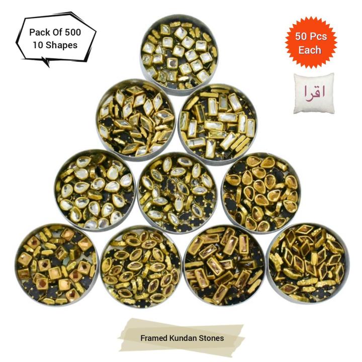 500 Pcs Round Shape Kundan Stone in Flat Back Mount/Kundan Beads for decoration