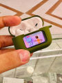 A9 Pro Max Airpods Pro with touchscreen Silicone soft 360 protection case with metal hanging clip. 