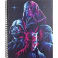 A4 Spiral Notebook - Star Wars Movie - Darth Vader - Darth Maul  - 5 Subject Note Book for University, College, School Students - Imported Super Fine Paper. 
