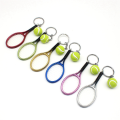 12 Pcs Tennis Racket Keychain Mini Keychain Fashionable Tennis Ball Split Ring Keychain for Sport Lovers Team. 