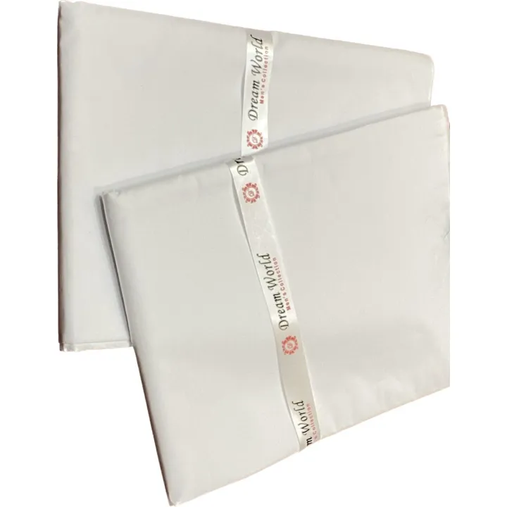 Latha Cotton White Unstitched Suit | Premium Quality