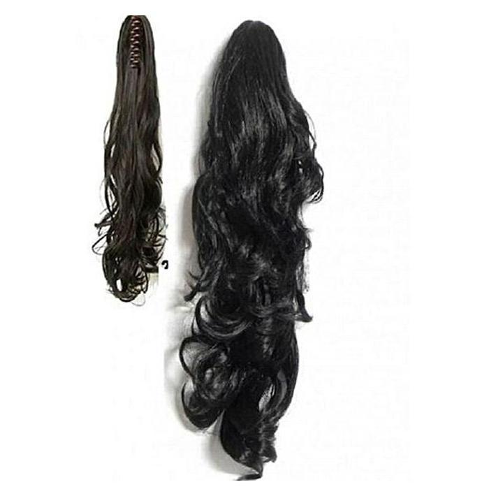 Wavy Curly Synthetic Hair Extension - Black Natural Looking A Grade Material