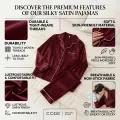 Code Plain Silk Night Dress For Girls - Silk Night Suit For Women Girls - Silk Sleepwear For Women - Silk Night Wear For Women - Pjs For Women. 