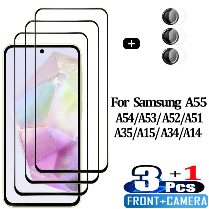 Verre24 A14 Protective Screen, Samsung Samsung A55A25, A1 Star, A35, A54, A5 Galaxla, Samsung Pelicu, A55 A35, Front Tempered Glass, for Samsung y A55 3 5G Screen Protector, Triple 5 Crystal Stencil A34, A Trempé A, 55 Camera Roll