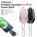 Keychain Powerbank Portable Emergency | 1500mAh Mini Fast Charger For iPhone , Lightweight Power Ultra Backup Charger, Compact Car Keychain, Best Gift For Him/Her. 