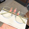 Clear Glasses Women Polygonal Metal Frame Eye Glasses 0 Flat Mirror Girls Glasses Blue Light Glasses Fashion Eyeglasses очки. 