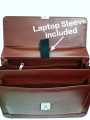 Leather (pu) office executive bag for men laptop and file bags digit lock security mens style breifcase shoulder carry. 