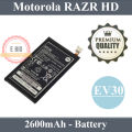 Motorola RAZR HD Battery EV30 Replacement Premium Quality 2600mAh For Motorola RAZR HD. 
