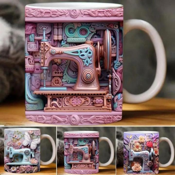 350ML Cartoon Ceramic Mug Retro Imitation Enamel Mugs Office Home Funny Water Cups Breakfast Milk Coffee Tea Cup For Gift