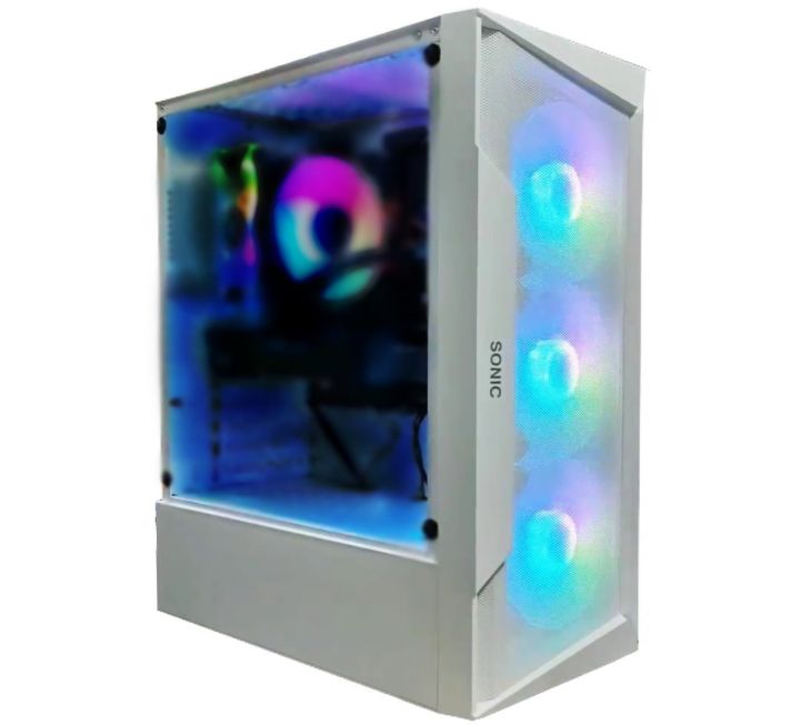Ryzen 5 Gaming PC - Ryzen 5 3600 Processor, B550 Motherboard, 16GB DDR4 RAM, 512GB M2 SSD, 2GB DDR5 Graphics Card, 850 Watts 80 Plus PSU, Sonic Side Glass Case with 3x ARGB Front Fans