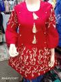 red embroidered Kurti. 