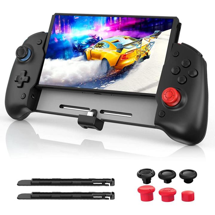 NexiGo Gripcon, Enhanced Switch/Switch OLED Controller for Handheld Mode, Ergonomic Controller for Nintendo Switch OLED with 6-Axis Gyro, Mapping Function, Black