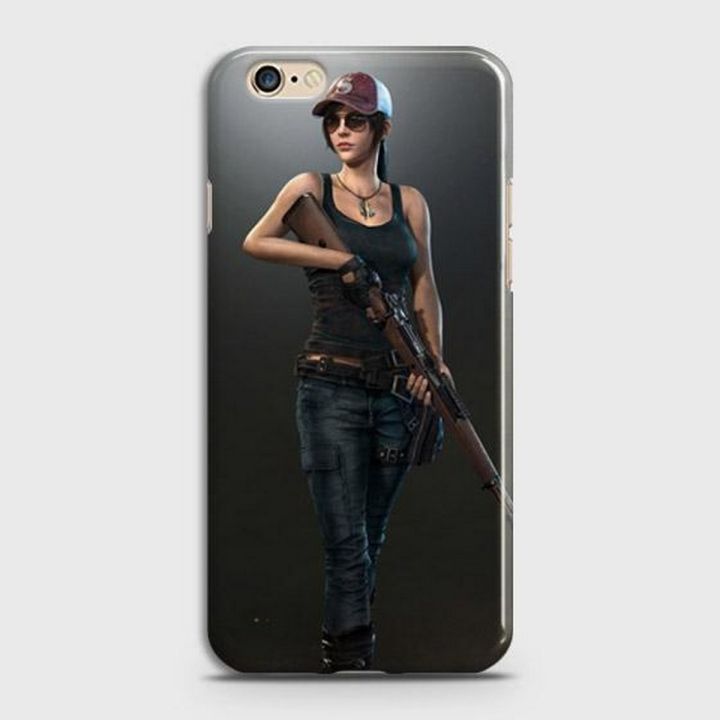 Oppo A57 Cover Pubg Female character Hard Cover- Design 1 Case