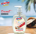 Coconut Hand Wash 500ML - Hand Wash - Velvet Touch Soft Antiseptic Hand Wash - Protection for Smooth and Soft Skin - Family Shield Antibacterial Germ Protection - Crystal Cleany. 