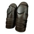 Geoffrey - Knee Guards - Made from 100% Dark Brown Cow Leather with 3 straps - Adults and Unisex. 