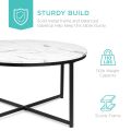 Center Table Coffee Table Marble Modern Living Room Round Accent Dining Table Metal Frame X Base Table Cross Designee Gadget Shop. 