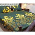 Crystal Cotton BedSheet Premium Quality King Size Stiched Bed Sheet Life Time Guarantee 3 Piece Printed Bedsheet. 