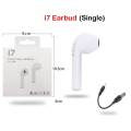 i7 Single Wireless Bluetooth Hand Free  Stereo Earphones  White bluetooth ear phone for all cell phones use. 