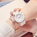 【ETOP】Relogio Feno  Fashion Casual Ladies white Silicone Geneva Quartz watch Ladies Sport Digital Watch Holiday Gift Chasy. 