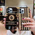 Samsung_ Galaxy Note 8 Cover - Design 2 - 3D illusion Gold Flowers Soft Trunk Case With Ring Holder. 
