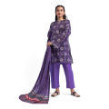 Maahru - Unstitched fabric for women - 2 Piece (Blended Lawn) - Plum Fusion. 