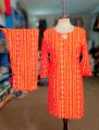 Stitched Chunri 2-Piece Suit for Women and Girls, Steam Printed Linen Dress with Trouser, Available in S-XL. 