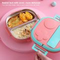 Homio Tedemei original stainless lunch box 2&3 Grid/Compartments with spoon air tight lunch box For students. 