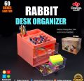 Kawaii Rabbit Desk Organizer with Multiple Slots – Perfect for Organizing Stationery, Remotes, and Supplies. 