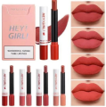 4 in 1 HengFang Korean Matte Lipstick Pack, Set of 4 Hey Girl smoke tube Moisturizing Long Lasting Waterproof Lipstick Women Make up Red, brown, pink, peach Velvet Cosmetic Lipsticks set. 
