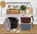 Modern Spice Jar with 4 Partition with 4 Spoons - 1200 ML. 