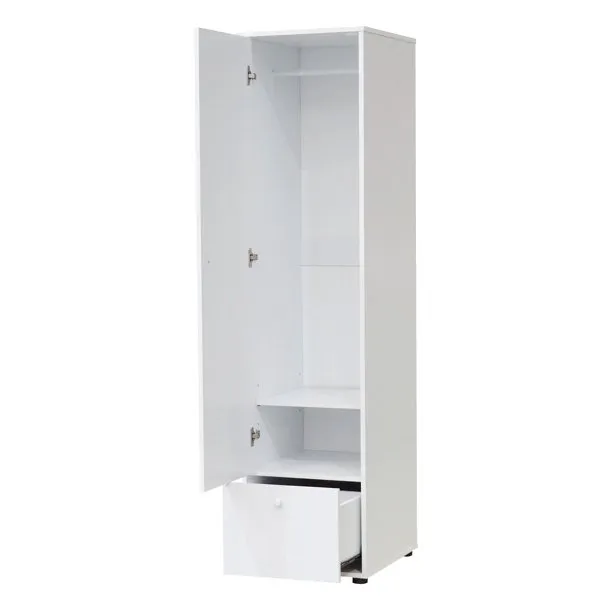 Wardrobe%20Cupboard%20Single%20Door%204%20Shelf%20%20With%20One%20Drawer%20Single%20Door%20White%20-%20Image%204