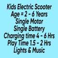 Kids Boy Girl Electric Bike Scooter With Rechargeable Battery Lights And Music. 