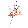 Pistil (Stone Powder) Halloween Pumpkin Maple Leaf Arrangement Eco-Friendly Wire Rod Pumpkin (Foam) Black Orange Berries. 