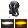 Khopari LED Light Skull Projector Spotlight Driving Fog Light Dual Color For Motorbike Car Jeep - 3 Wires. 