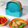 10 Pcs Multi-purpose Spit Bone Dish Set House Hold Food Grade Spit Bone Plate Set With Stand. 