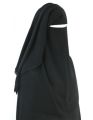 Triple Nakab Patti 3 Layer Big Size-Black Abaya Niqab Breathable Fabric Hijab Naqab Nakab for Women and Girls. 