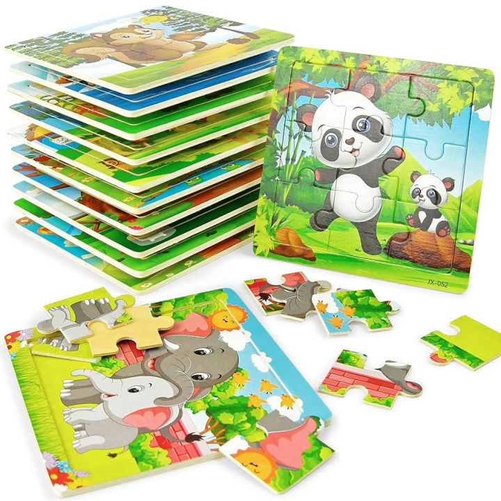 Wooden jigsaw puzzle Small Animals Puzzles for Kids Wooden Toddlers Puzzles Animal Preschool Puzzles,Educational Learning Party Toys for Boys and Girls, Wooden Puzzles Preschool Toys Gifts,Classroom, Party Favors, Goodie Bags Fillers