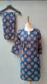 Smar's Fashion Stitched Leaf Printed 2pc Dress for Women and Girls. 