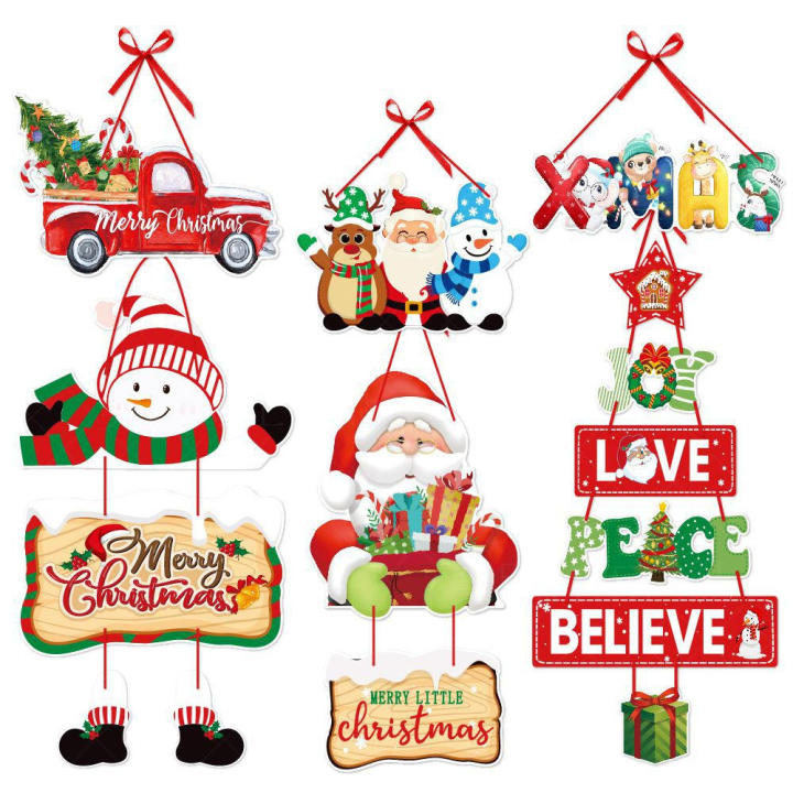 Merry Christmas Decor Door Decorations For Christmas Santa Claus Decorations New Year Party Pendants Christmas Door Hanger