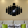 Wall Clocks Home Decor Living Room Luxury 3D Mirror Silver Wall Clock Modern Design Home Decor Clock Wall Decal Living Room Wall Clock Happy House. 