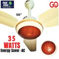 PAK Fan AC /DC Crystal 35 Watts Ceiling Fan Remote Control - 56 inches  energy saver fan - Dark Wood. 