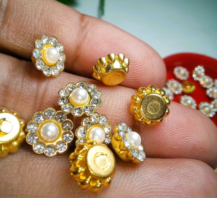 Pack of 20pcs, Rhinestone Pearl Flatback Pearl, Pearl Flower, about 8mm, DIY Art & Craft.