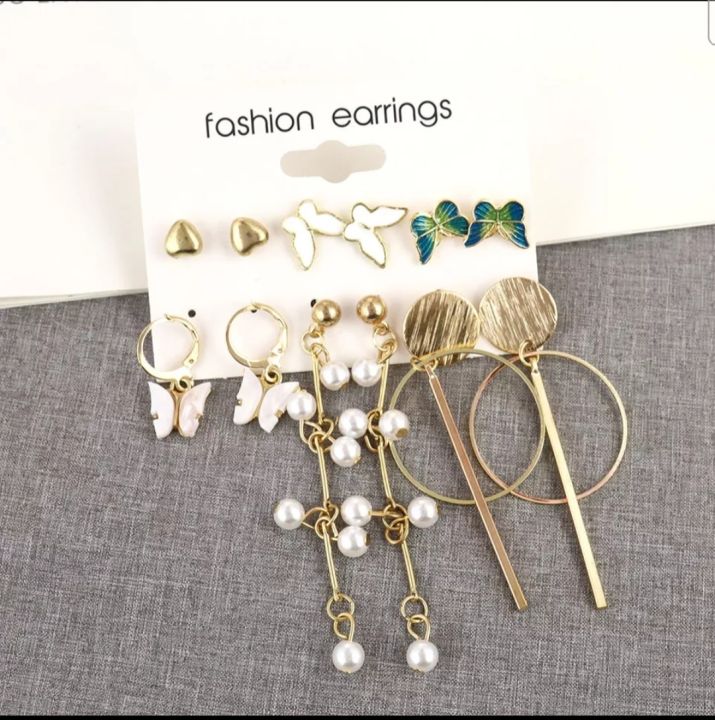 Korean%20Vintage%20Butterfly%20Pearl%20Earrings%20Set%20For%20Women%20Beautiful%20Earrings%20for%20girls%20Circle%20Drop%20Earring%20Gold%20Color%20Acrylic%20Geometric%20Pendant%20Tassel%20Beautiful%20jumkha%20for%20girls%20Trendy%20Jewellery%20-%20Image%204