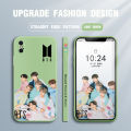 Jizetin for iPhone X / XS Back Cover BTS Handsome Boys Team Liquid Silicone Phone Case Soft Full Camera Protect Phone Cases. 