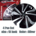 Fancy Wheel Covers - (13 Inch ) - 4 piece Set (Plastic) - Silver. 