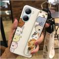 mobile phone case Cute Phone Case For ZTE Libero 5G IV/Nubia Ivy cell phone sleeve Cartoon Silicone Wrist Strap ring. 