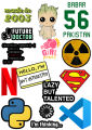 Mix Aesthetic Stickers Pack - Aesthetic Art Stickers for - Stickers for Lapotp - Size 2 Inch x 3 Inch Sticker  Pack of 14 stickers. 