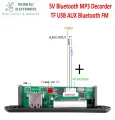 High-Quality 5V Bluetooth MP3 Decoder Board with USB/TF/FM/AUX, Remote Control, New Portable Audio Player Accessory. 