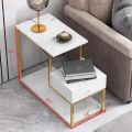 Living Room Furniture Living Room Sofa Table With Drawer, Marble Pattern Wooden Side Table for Office Indoor Balcony Leisure Reading Table can Store Magazines. 